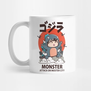 Monster attack city cute Mug